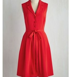 ModCloth Key To Classic Shirt Dress in Red